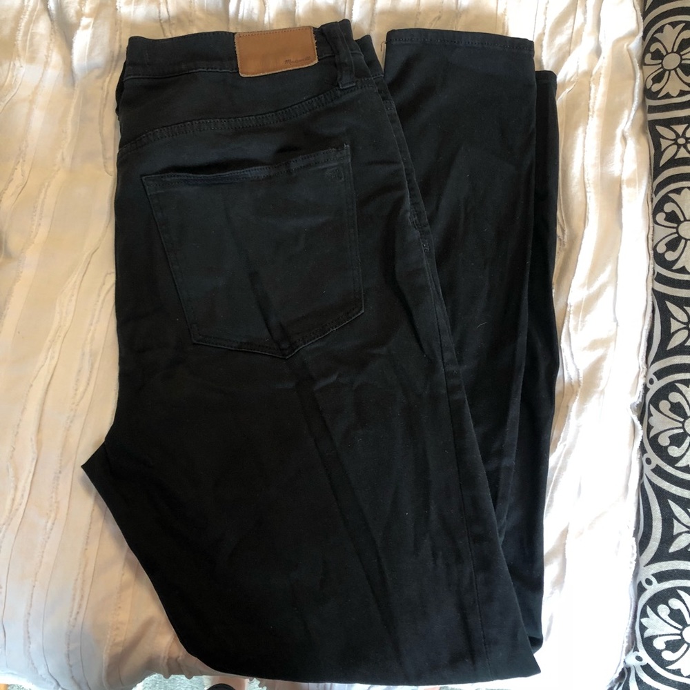 Madewell Tall high-rise Black skinny sateen jeans